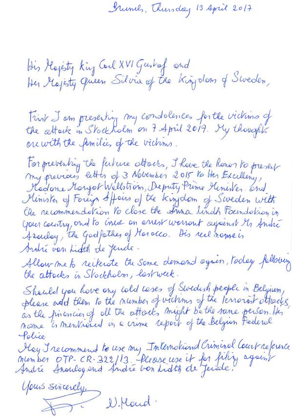 letter to king Gustave