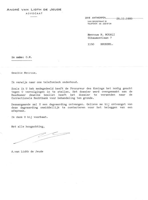 letter van lidth de jeude